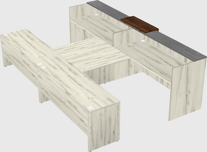 Shared u-shaped reception desks
