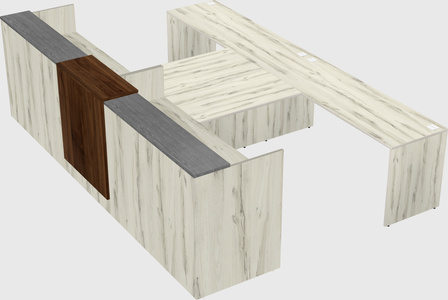 Shared u-shaped reception desks