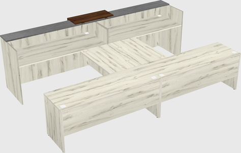 Shared u-shaped reception desks