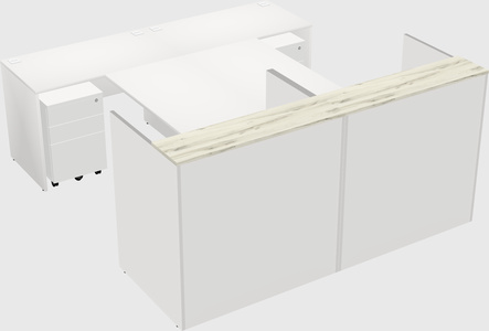 Shared u-shaped reception desks
