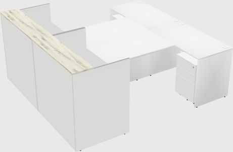 Shared u-shaped reception desks