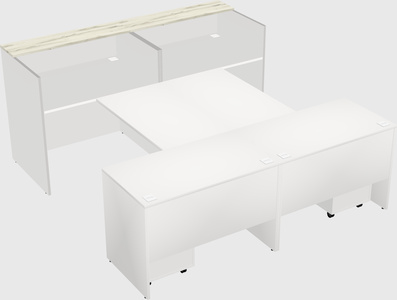 Shared u-shaped reception desks