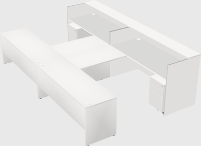 Shared u-shaped reception desks