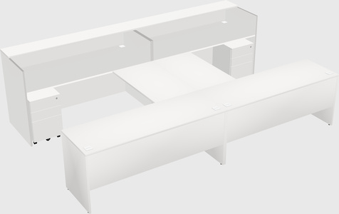 Shared u-shaped reception desks