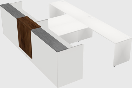 Shared u-shaped reception desks