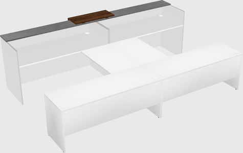 Shared u-shaped reception desks