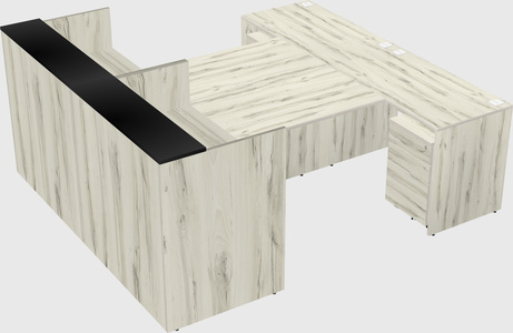 Shared u-shaped reception desks