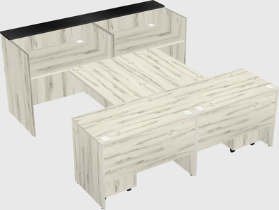 Shared u-shaped reception desks