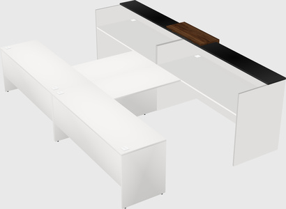 Shared u-shaped reception desks