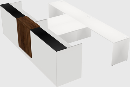 Shared u-shaped reception desks