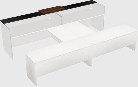 Shared u-shaped reception desks
