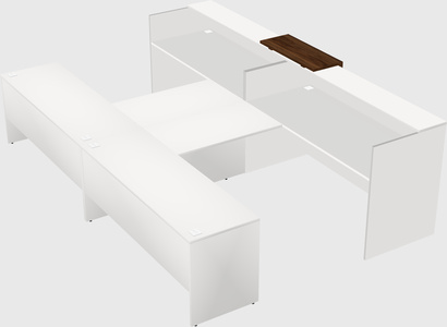 Shared u-shaped reception desks