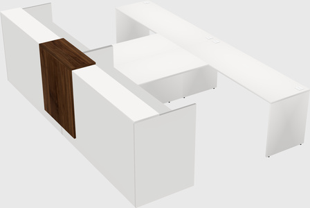 Shared u-shaped reception desks