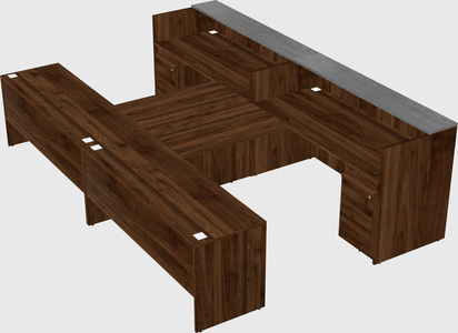 Shared u-shaped reception desks