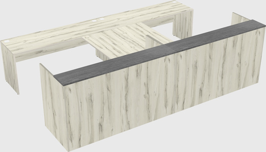Shared u-shaped reception desks