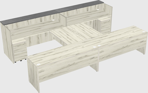 Shared u-shaped reception desks