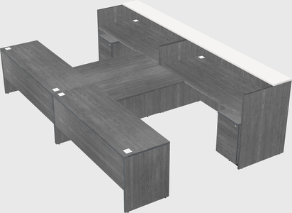 Shared u-shaped reception desks