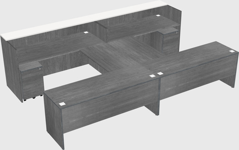 Shared u-shaped reception desks