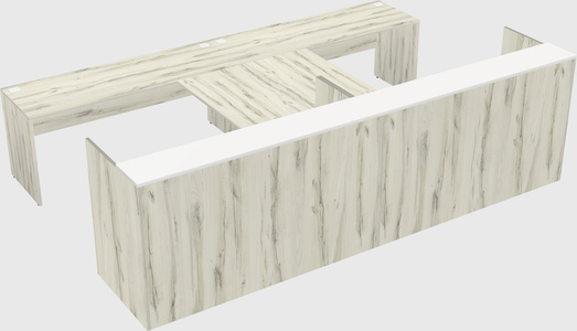 Shared u-shaped reception desks