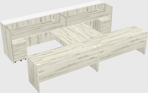 Shared u-shaped reception desks