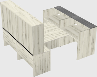 Shared u-shaped reception desks