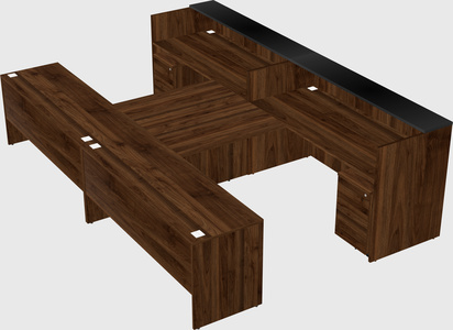 Shared u-shaped reception desks