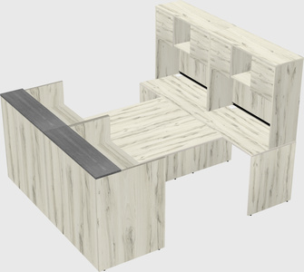 Shared u-shaped reception desks