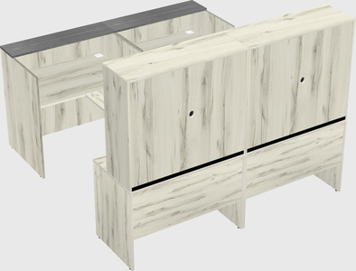 Shared u-shaped reception desks