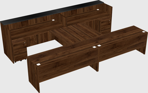 Shared u-shaped reception desks