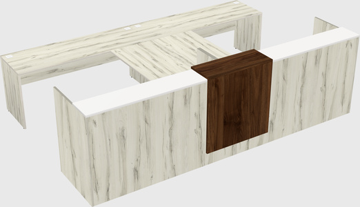 Shared u-shaped reception desks
