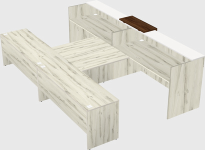 Shared u-shaped reception desks