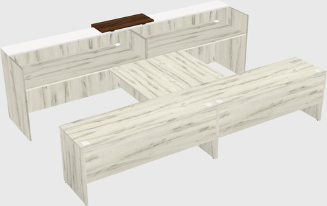 Shared u-shaped reception desks