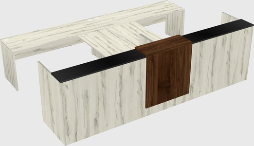 Shared u-shaped reception desks