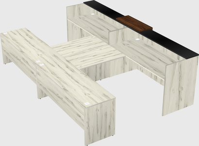 Shared u-shaped reception desks