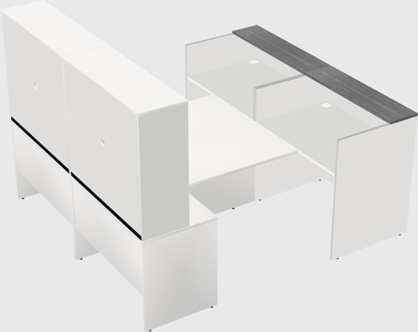 Shared u-shaped reception desks