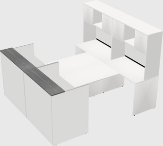 Shared u-shaped reception desks