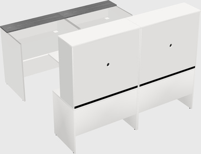 Shared u-shaped reception desks