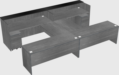 Shared u-shaped reception desks