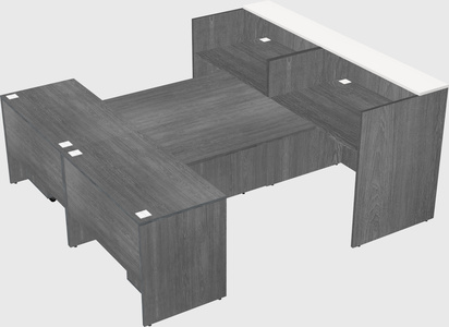 Shared u-shaped reception desks
