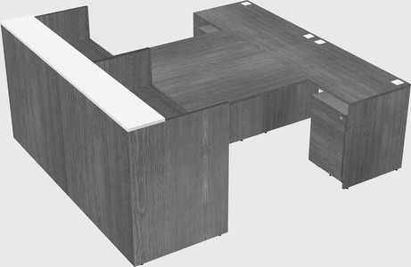Shared u-shaped reception desks