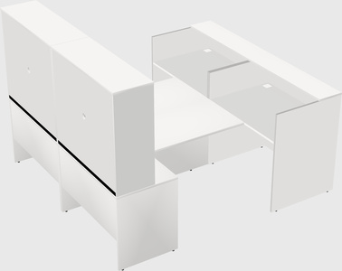 Shared u-shaped reception desks