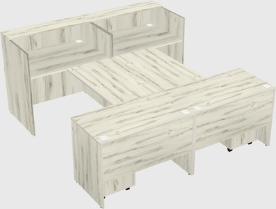 Shared u-shaped reception desks
