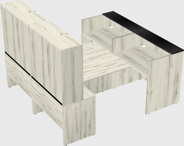 Shared u-shaped reception desks