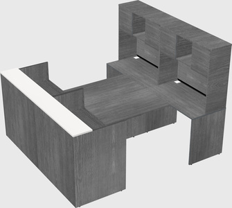 Shared u-shaped reception desks