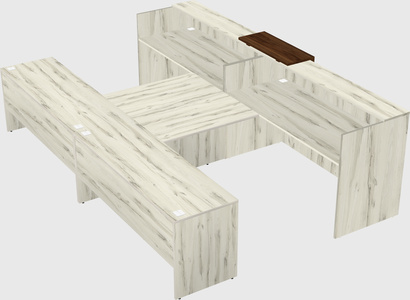 Shared u-shaped reception desks