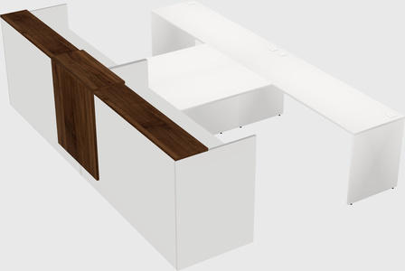 Shared u-shaped reception desks