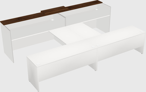 Shared u-shaped reception desks