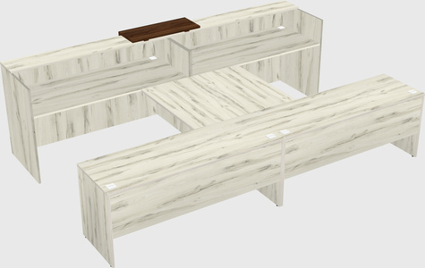 Shared u-shaped reception desks