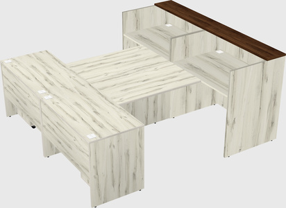 Shared u-shaped reception desks