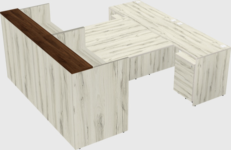 Shared u-shaped reception desks